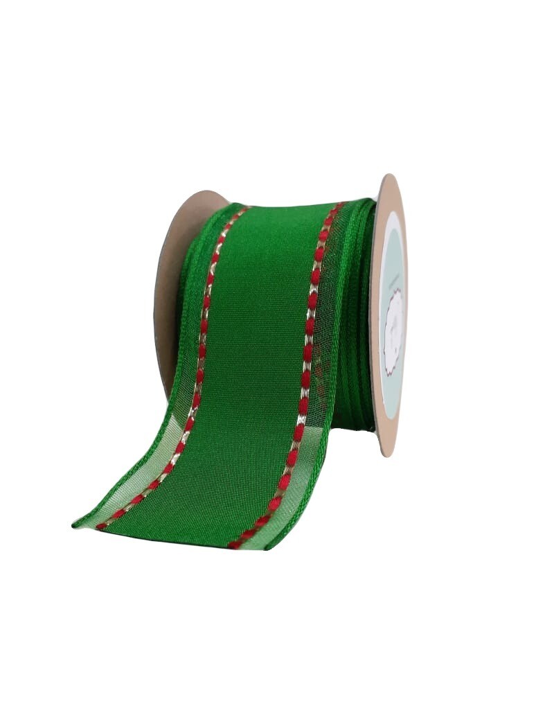 Green with Red Saddle Stitch