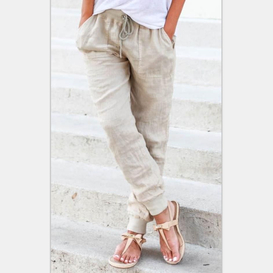 Urban Leisure Cotton Casual Pants, Color: Khaki, Size: S