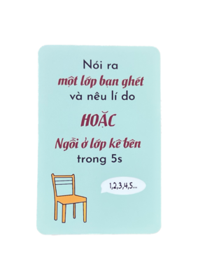 Bộ bài board game HỢP CẠ - 40 lá thử thách trong trường học