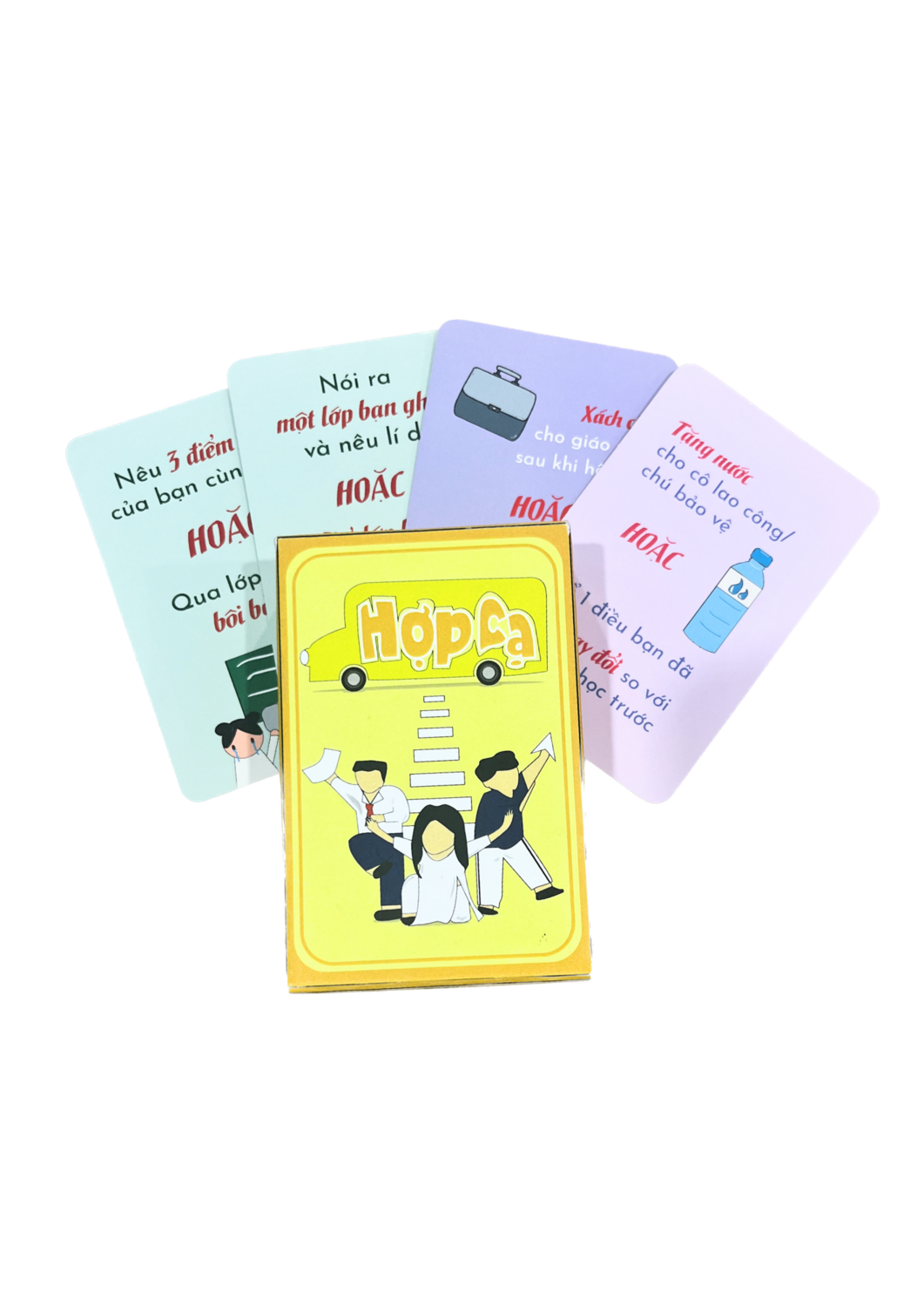 Bộ bài board game HỢP CẠ - 40 lá thử thách trong trường học