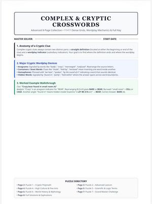 Advanced crossword workbook 8 pages