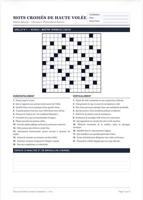 Mots Croises Complexes Crosswords in French language 8 pages