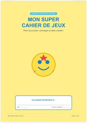 Mon super cahier de jeux for kids in French language