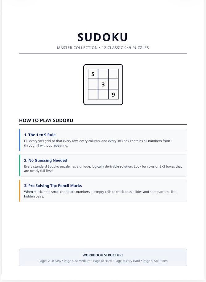 Sudoku Puzzle Workbook