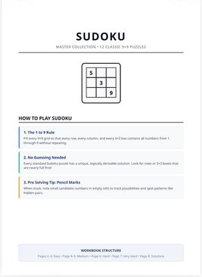 Sudoku Puzzle Workbook