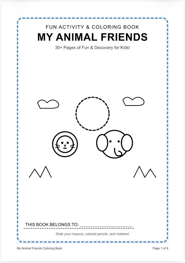 Simple coloring book for kids
