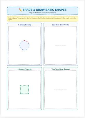 Kids geometry drawing workbook