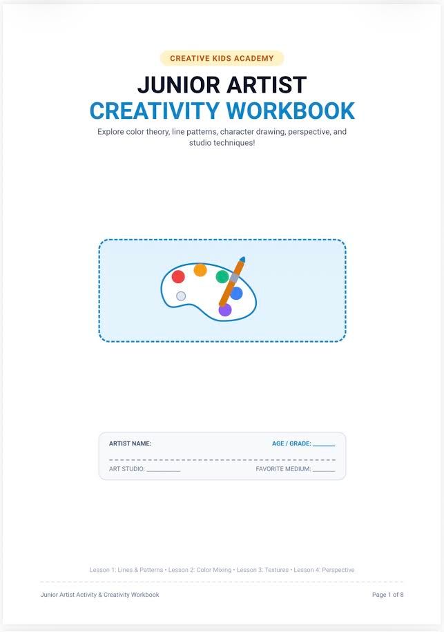Kids art workbook