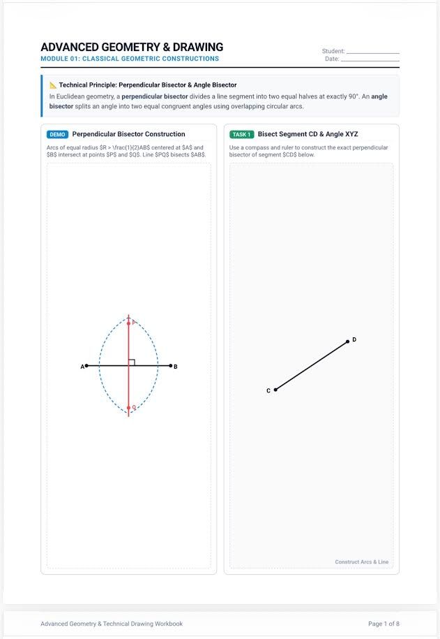 Advanced Geometry Drawing workbook