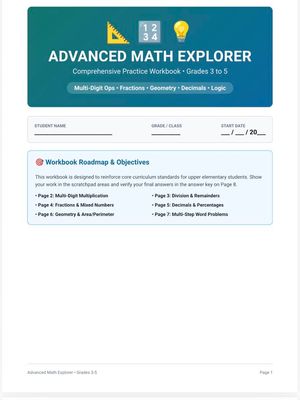 Advanced math explorer workbook grades 3-5