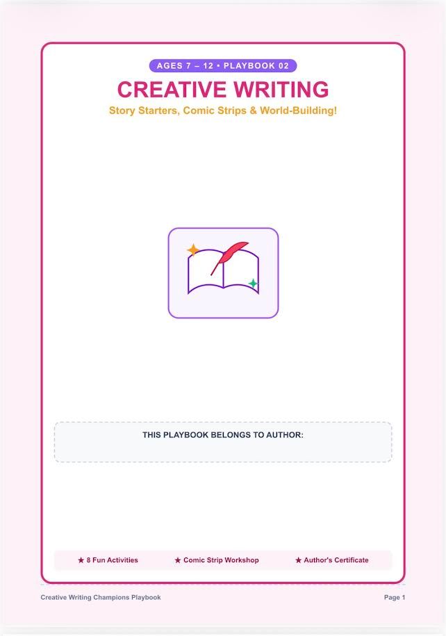 Creative writing activity for kids playbook 8 pages