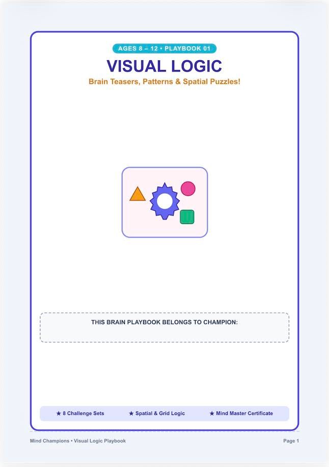 Visual logic challenges playbook for kids