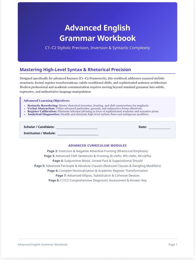 Advanced English Grammar workbook C1-C2