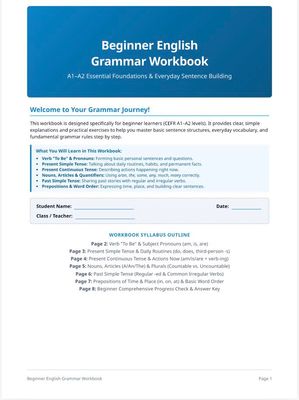 Beginner English Grammar workbook Second edition
