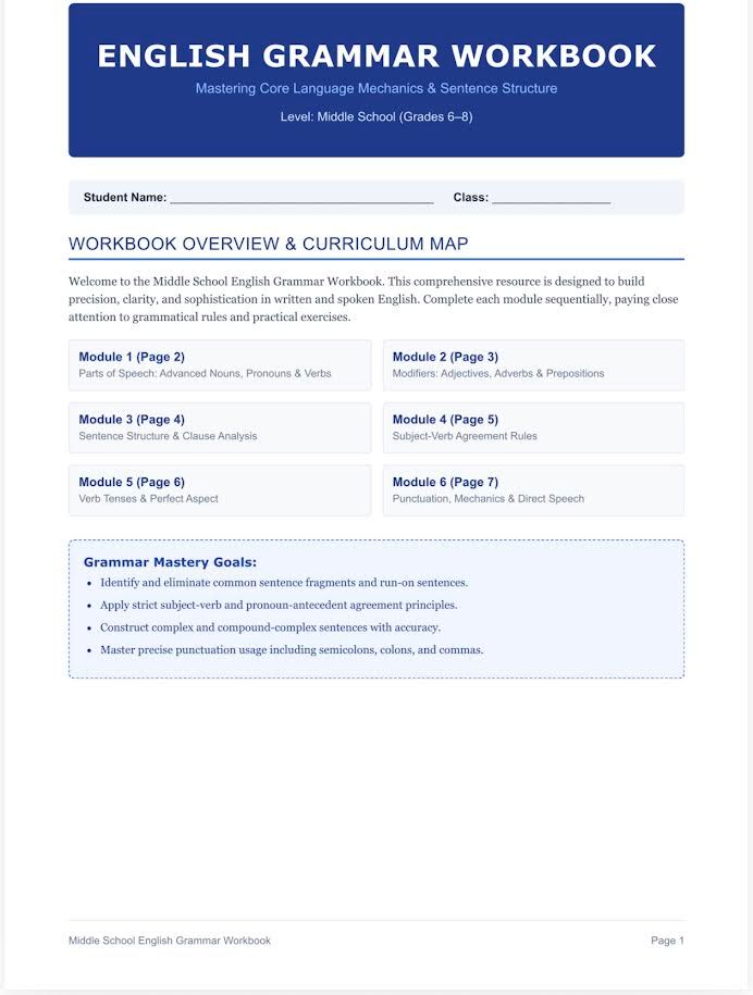 Second edition English Grammar workbook grades 6-8