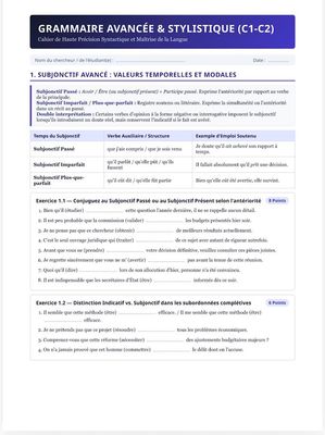 French grammar workbook advanced C1-C2