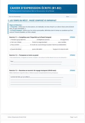 French Writing workbook level B1-B2