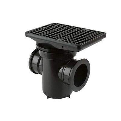 Back Inlet Roddable Gully 90 Degree Outlet Rectangular Grid - 110mm