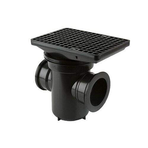 Back Inlet Roddable Gully 90 Degree Outlet Rectangular Grid - 110mm