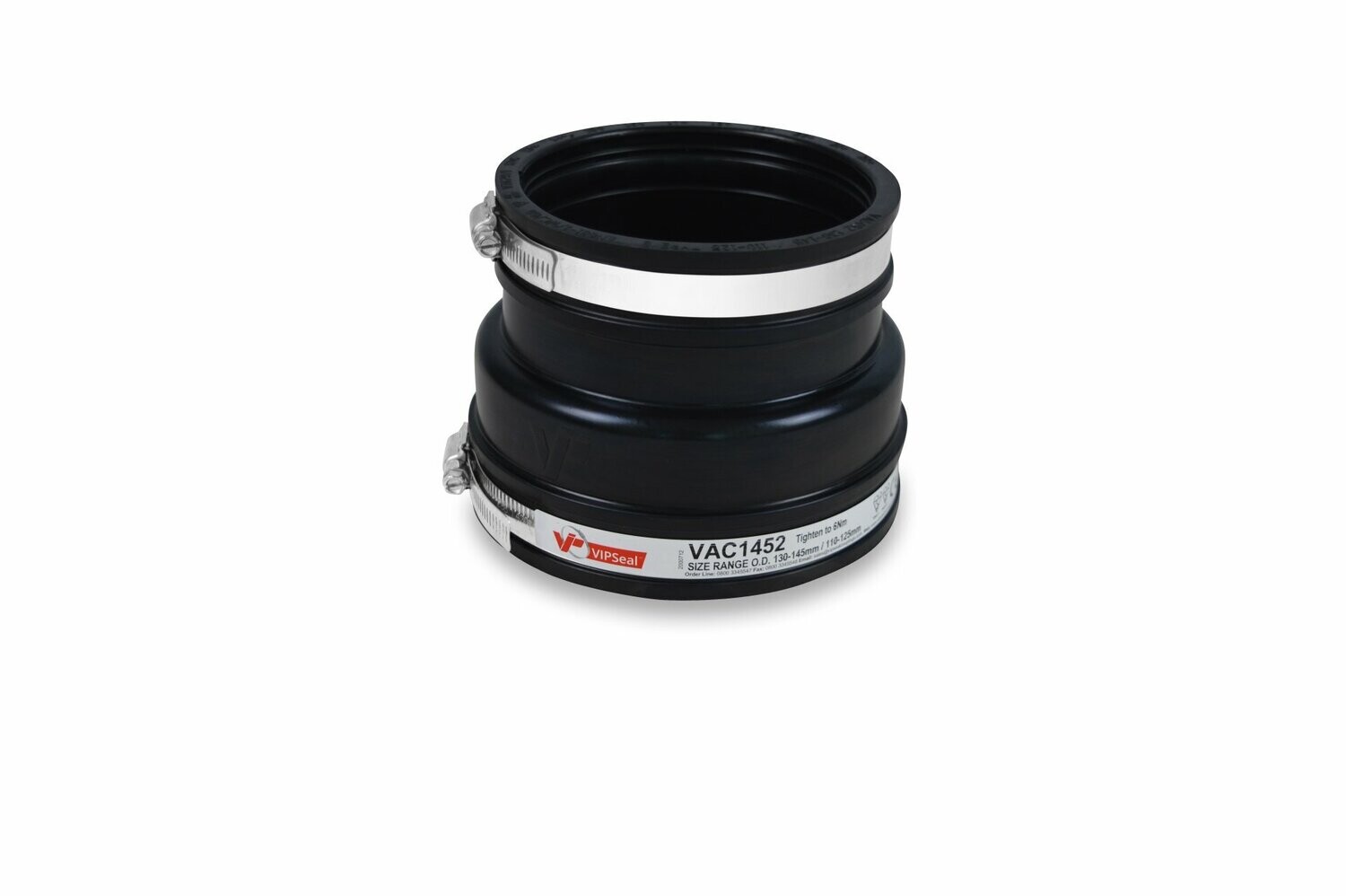 VIPSeal Rubber Flexible Drainage Adaptor Coupling 145mm to 110mm