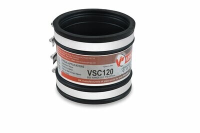 VSC120 VIPSeal Rubber Flexible Standard Drainage Coupling 110-121mm VSC120 VIPSeal Rubber Flexible Standard Drainage Coupling 110-121mm
