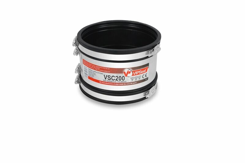 VSC200 VIPSeal Rubber Flexible Standard Drainage Coupling 175mm - 200mm VSC200 VIPSeal Rubber Flexible Standard Drainage Coupling 175mm - 200mm