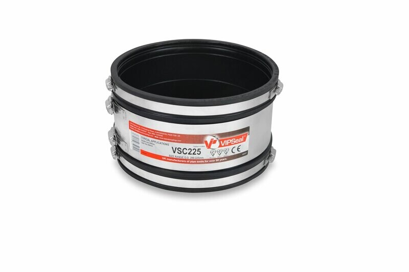 VSC250 VIPSeal Rubber Flexible Standard Drainage Coupling 225mm - 250mm VSC250 VIPSeal Rubber Flexible Standard Drainage Coupling 225mm - 250mm