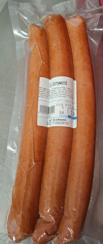 3x Currywurst Iberico-Duroc-Schwein