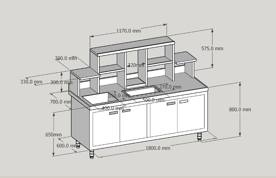 Customizable Stainless Steel Milk Tea Bar Counter - Refrigeration, Sealing, Dispensers