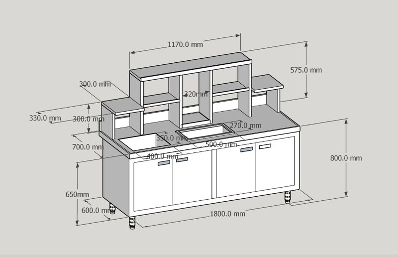 Customizable Stainless Steel Milk Tea Bar Counter - Refrigeration, Sealing, Dispensers