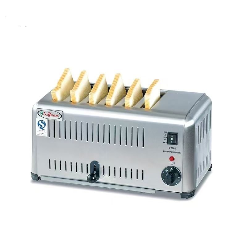 Commercial 6-Slice Stainless Steel Toaster with 5-Minute Timer – Model 6ATS