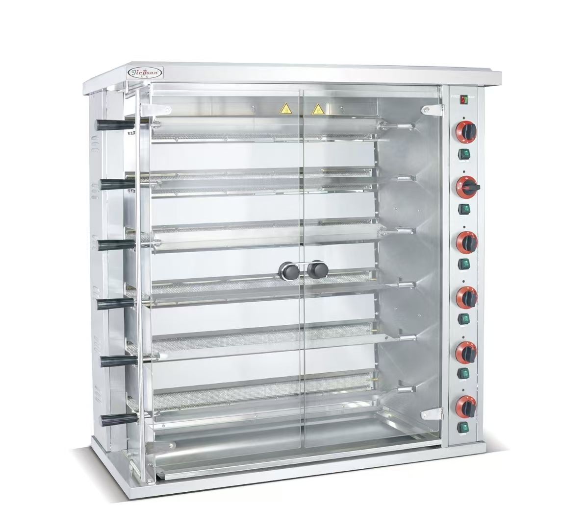 ​Gas Rotisserie with 6 Skewers and Timer – Model JGT-6P (30 Chickens Capacity)
