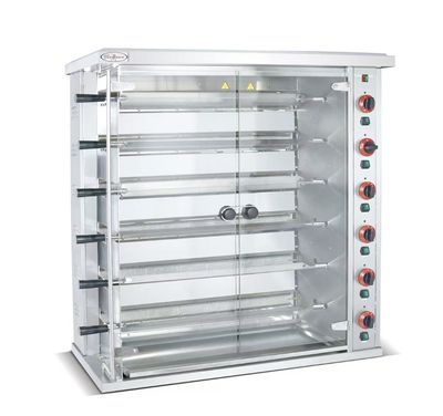 ​Gas Rotisserie with 6 Skewers and Timer – Model JGT-6P (30 Chickens Capacity)