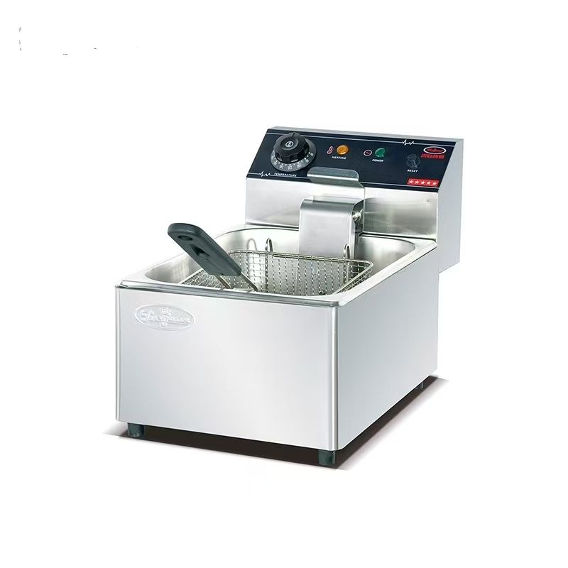 ​Countertop Stainless Steel Electric 1-Tank Fryer (1-Basket) with Timer – Model DF-6L (CE Certified)