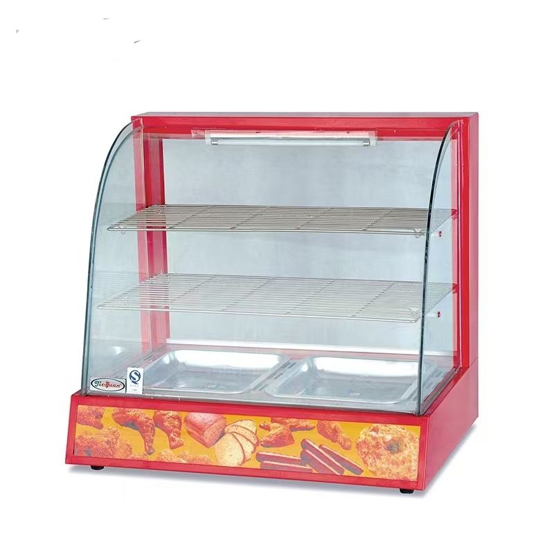 Electric Curved Glass Warming Showcase DH-827 – CE Certified Food Warmer with Moisture Control