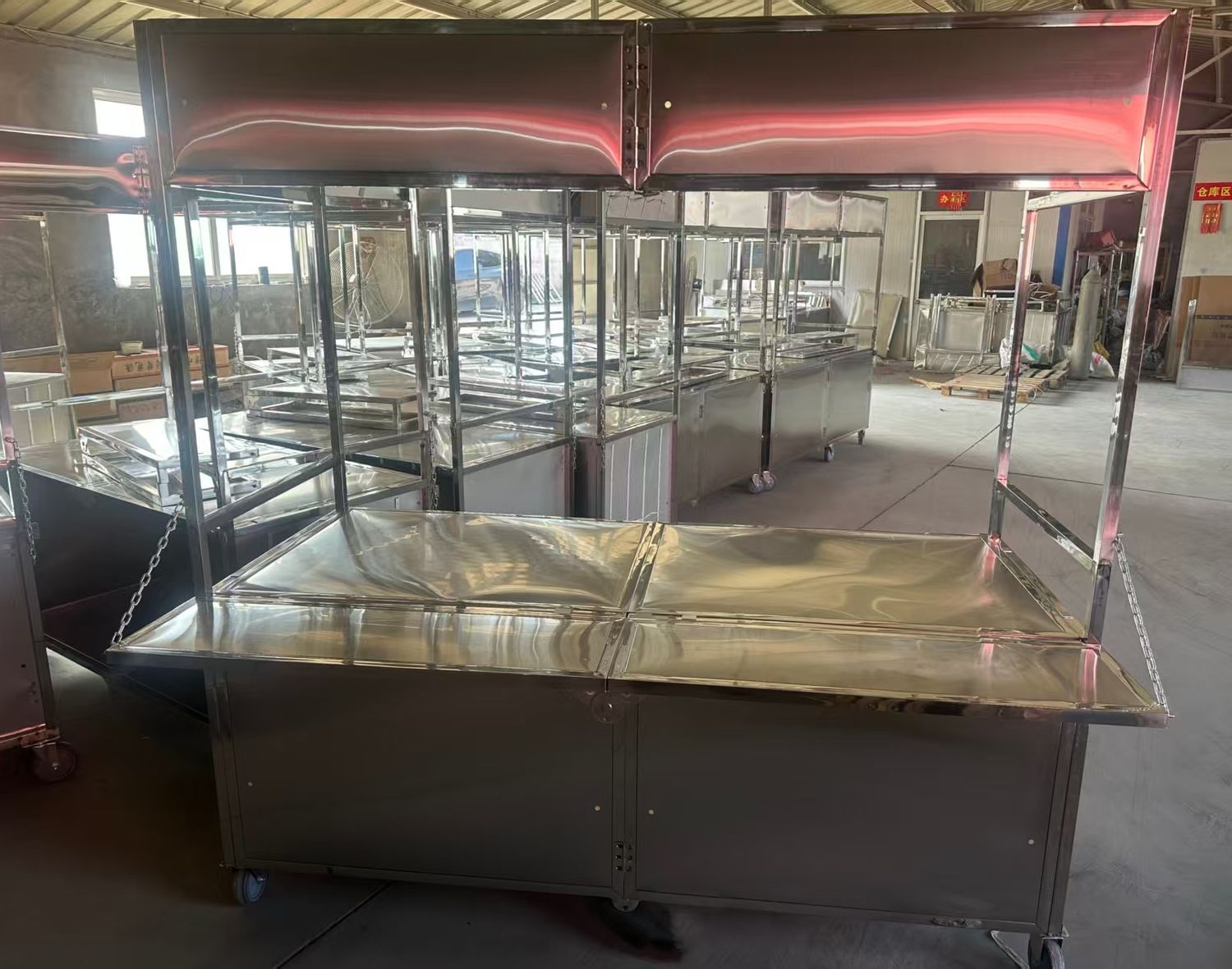 Foldable Stainless Steel Sheet Card Display Stand, 1.5m/1.8m/2.0m Length, 70cm Wide x 1.9m High, Durable and Space-Saving Storage Solution