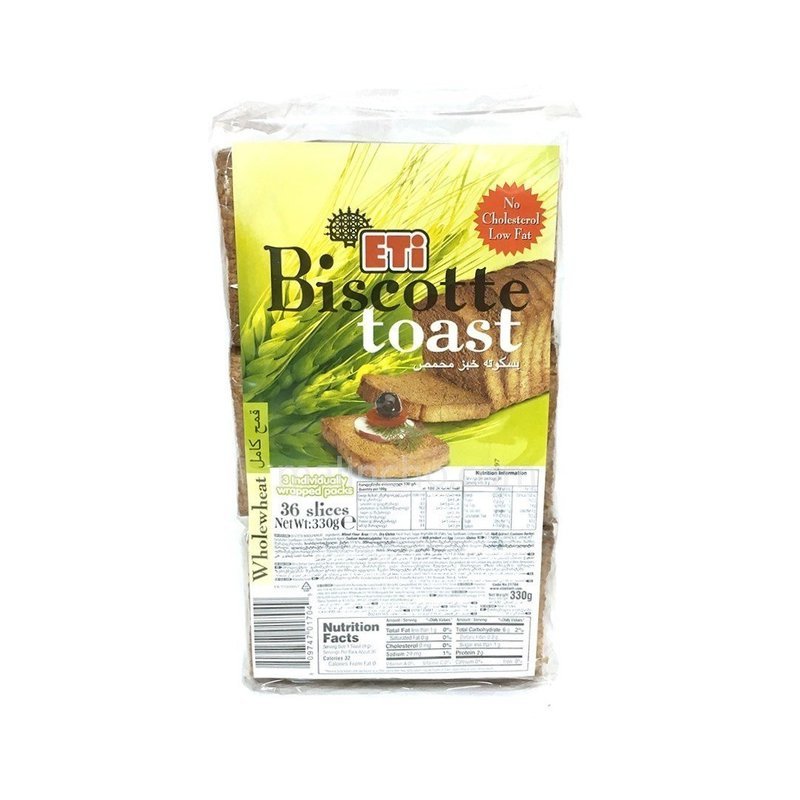 Eti Biscotte Kepekli / Toast Whole Wheat - 330 Gr