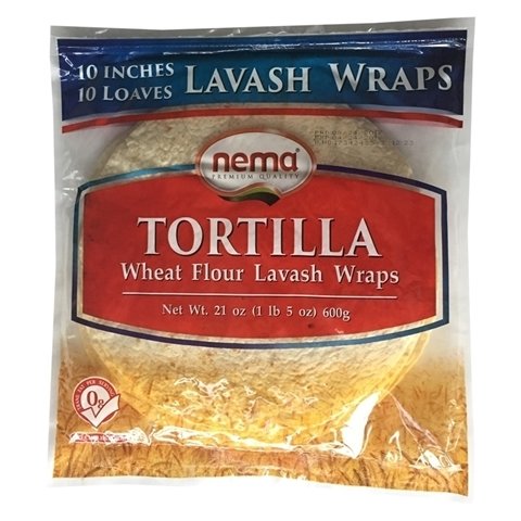 LAVASH WRAPS TORTILLA 10 INCH  (100 PIECES)  10/600GR