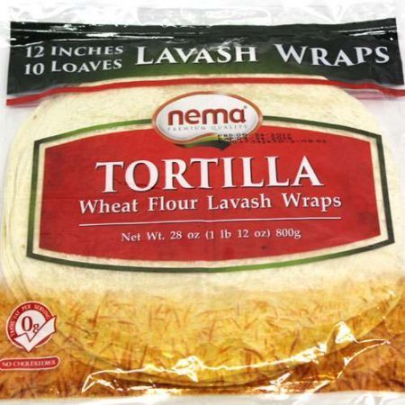 Nema Frozen LAVASH WRAPS TORTILLA 12 INCH  (100 PIECES) 10/800GR