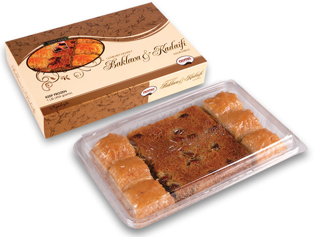 Seyidoglu Frozen BAKLAVA MIXED (Baklava w/pistachios, w/walnuts &amp; Kadaifi w/pistachios) 21/1 lb