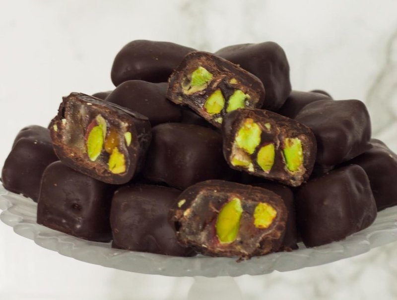 Turkish Delight with Pistachio Double Chocolate Coated 300 gr
