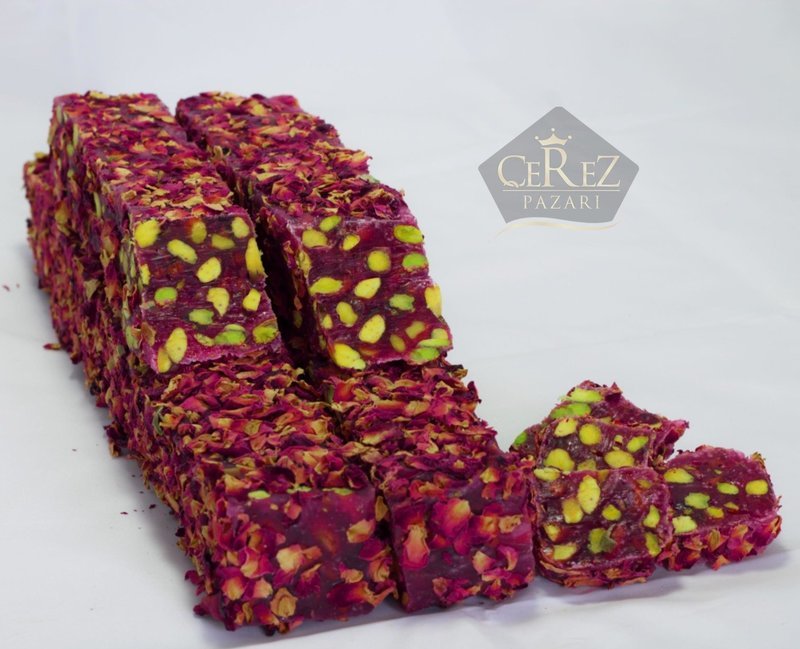 Turkish Delight with Pistachio and Rose Leaves &quot; 5KG&quot;