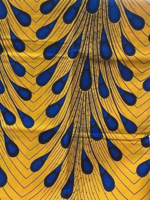 PointYellowBlue Ankara Print .Sold by full yard only.