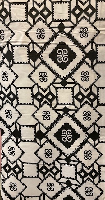 Black White Adinkra Ankara Print. Sold by full yard only.
