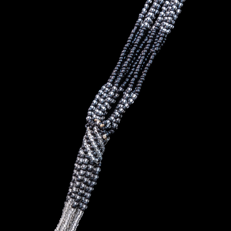 Black/white multi-beaded necklace.