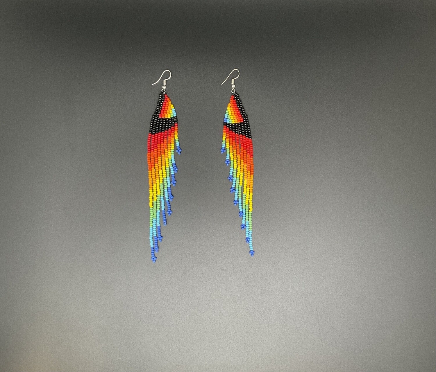 Colorful beaded earrings from Kenya.