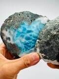 Big Rare Super Blue Larimar Geode,Larimar Sphere,AAA Larimar,Meditation stone,Natural Larimar,Healing stone,Dominican Larimar,Raw Larimar