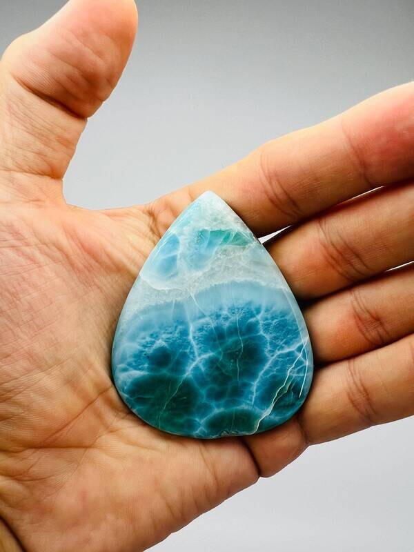 Beautiful Larimar Palm Stone,AAA Larimar,Larimar Freeform,Meditation stone,Larimar stone,Healing stone,Dominican Larimar