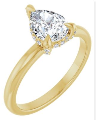 14K Hidden Halo 1ct Pear Diamond Engagement Ring 14K Hidden Halo 1ct Pear Diamond Engagement Ring