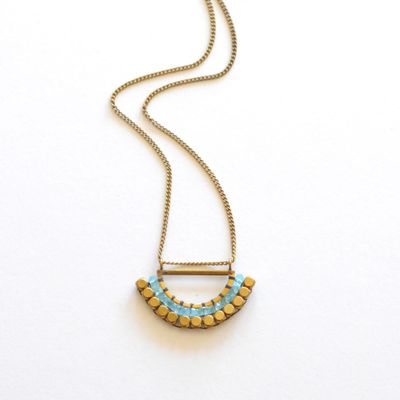 Beaded Crescent Necklace